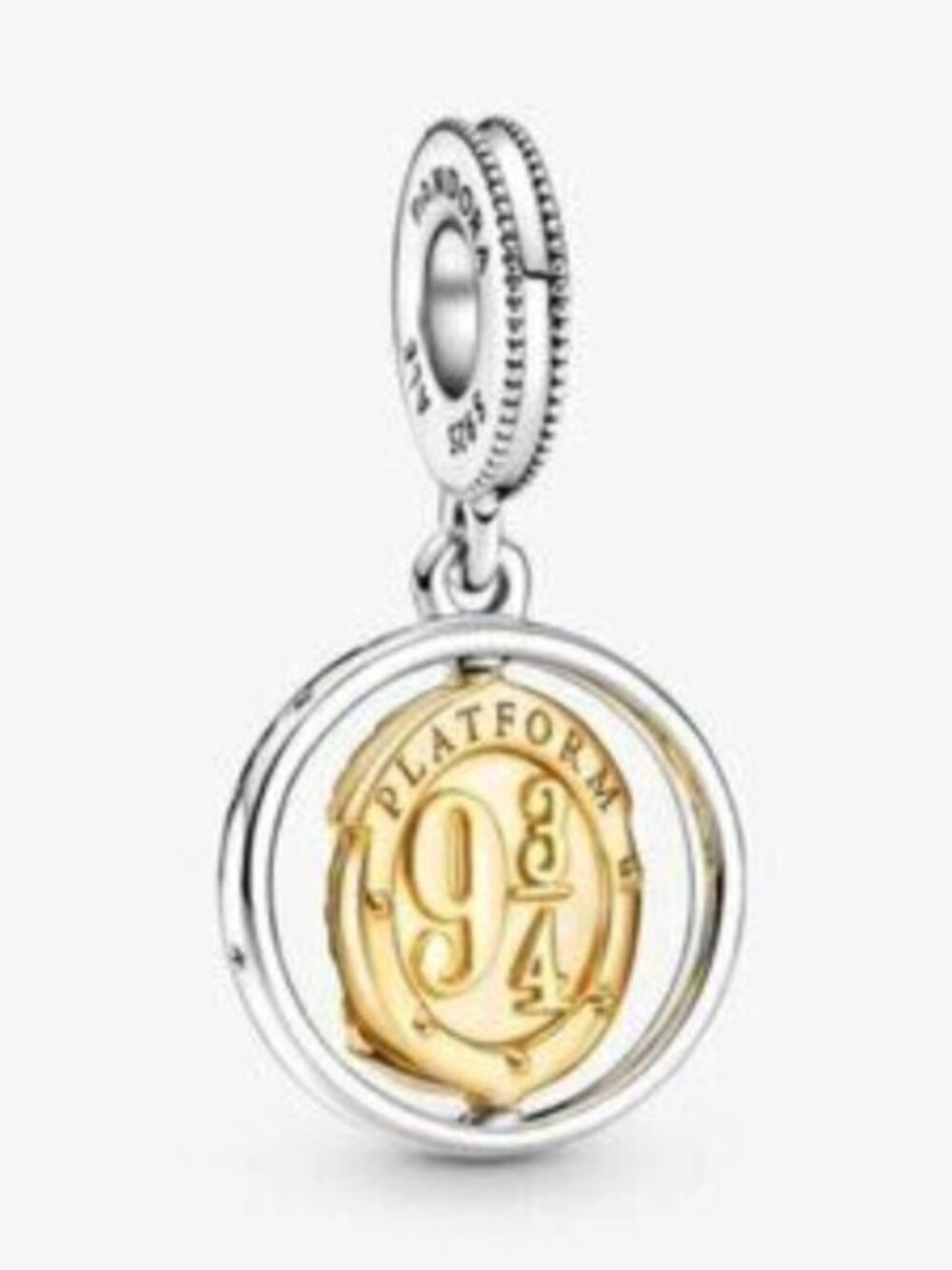 Pandora Two-Tone Platform 9 3/4 Dangle Charm - Silver & Gold